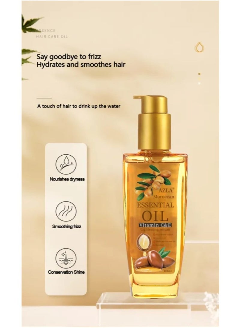 زيت أزلا المغربي العطري للشعر، سائل مغذي ومصلح للشعر التالف والجاف، 100 مل