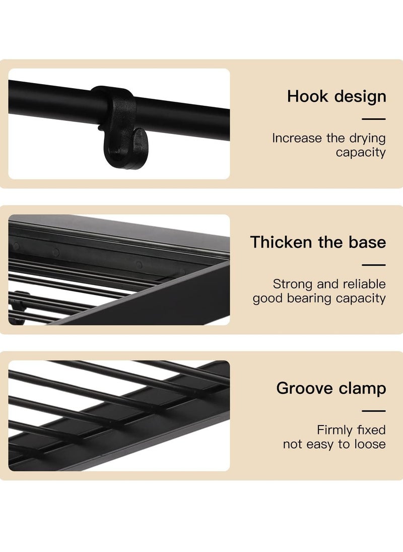 رف تجفيف الملابس يُثبت على الحائط، رف تجفيف الغسيل قابل للطي، رف تجفيف الملابس قابل للطي للتنظيم الداخلي والخارجي (أسود) - pzsku/ZD2CCF52F6612F74F2DD5Z/45/_/1718091181/1e267f52-8317-40d1-87f4-73369ce3ec36