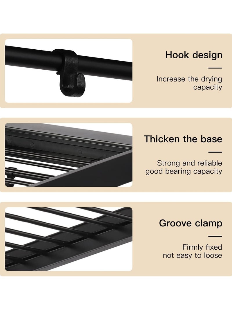 VUCATIN Clothes Drying Rack Wall Mounted  Collapsible Laundry Drying Rack, Foldable Clothing Drying Rack for Indoor Outdoor Organization (Black) - Image 5