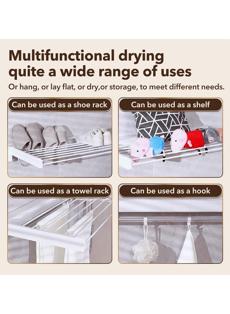 VUCATIN Clothes Drying Rack Wall Mounted  Collapsible Laundry Drying Rack, Foldable Clothing Drying Rack for Indoor Outdoor Organization (Black) - Image 3