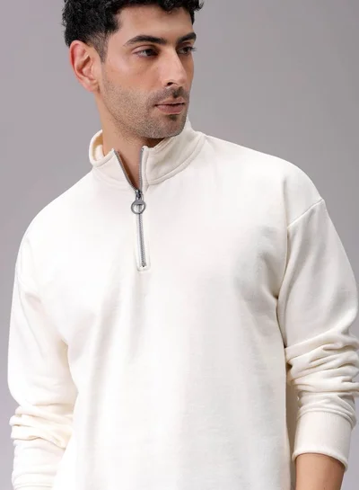 شركة المرآب الهندية Men Relaxed Fit Solid High neck Overhead High Neck Sweatshirt