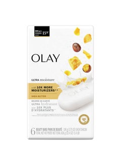 Olay Moisture Outlast Ultra Moisture Shea Butter Beauty Bar With Vitamin B3 Complex 3.75 Oz (Pack Of 6)  - Image 1