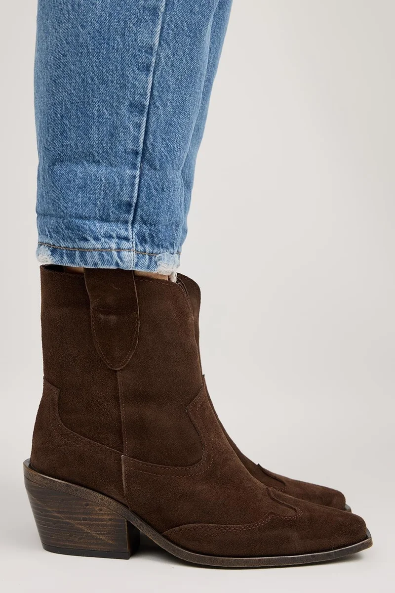 Manijero Manijero Ellinor Women's Genuine Leather Western Brown Boots