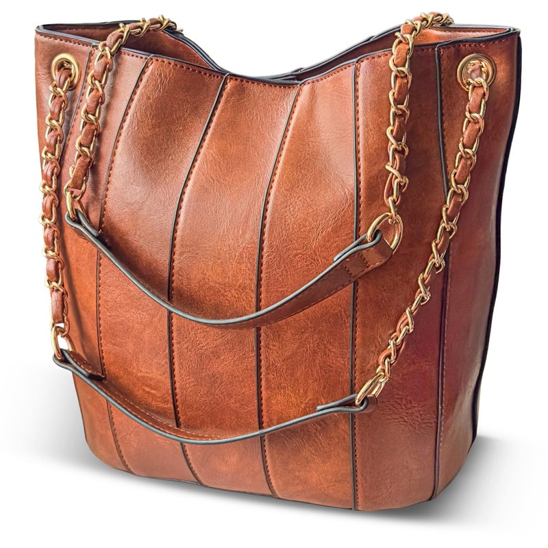rofozzi Vegan Leather Purses for Women, Faux Leather Handbags for Women, Bucket Purse, Top Handle Bag - Image 1