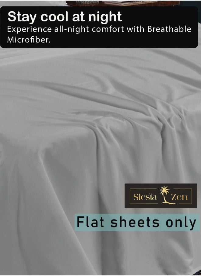 Siesta Zen Siesta Zen Microfiber Flat Sheet – Soft, Breathable, Wrinkle-Resistant – Lightweight & Durable Bedding for All Seasons  - Image 5