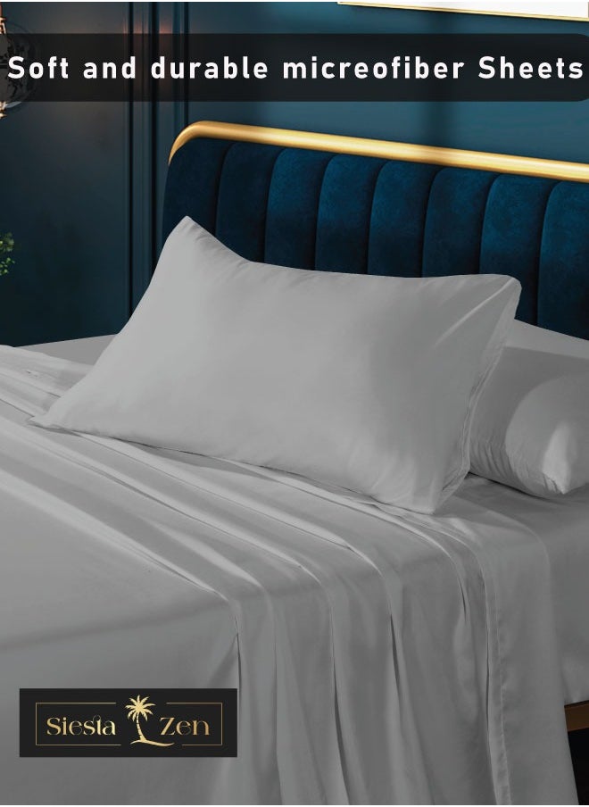 Siesta Zen Siesta Zen Microfiber Flat Sheet – Soft, Breathable, Wrinkle-Resistant – Lightweight & Durable Bedding for All Seasons  - Image 3