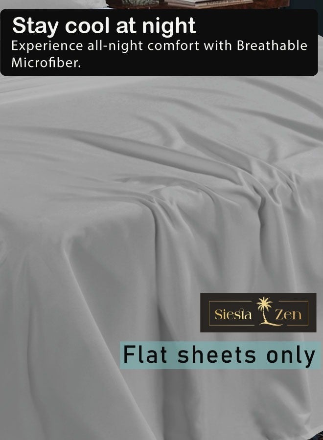 القيلولة زين ملاءة سرير مسطحة من الألياف الدقيقة Siesta Zen، ناعمة للغاية وجيدة التهوية، خفيفة الوزن، مقاومة للتجاعيد ومتينة، بجودة فنادق، سهلة العناية، للاستخدام في جميع المواسم (فردي/مزدوج/كوين/كينج) - Image 5
