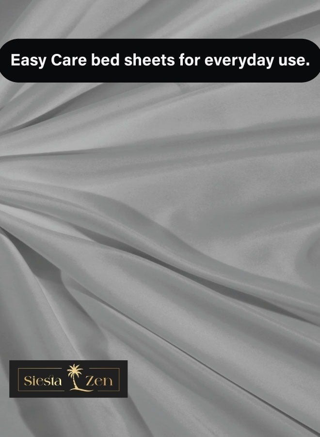 القيلولة زين ملاءة سرير مسطحة من الألياف الدقيقة Siesta Zen، ناعمة للغاية وجيدة التهوية، خفيفة الوزن، مقاومة للتجاعيد ومتينة، بجودة فنادق، سهلة العناية، للاستخدام في جميع المواسم (فردي/مزدوج/كوين/كينج) - Image 4