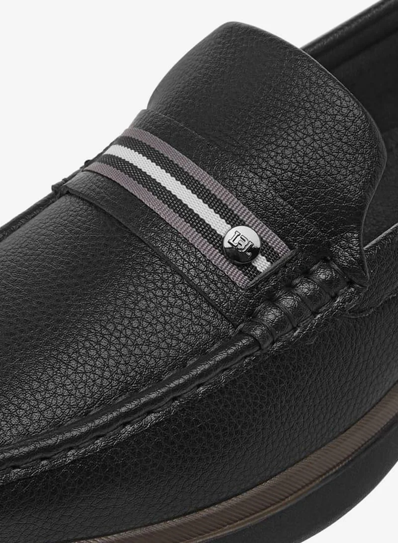 LBL by Shoexpress BLACK Men Tape Accent Slip-On Loafers for Men | Best Price UAE