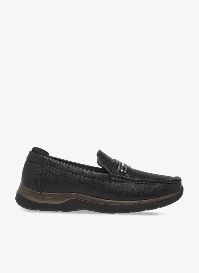 LBL by Shoexpress BLACK Men Tape Accent Slip-On Loafers for Men | Best Price UAE