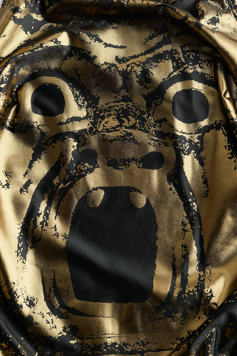 H&M Shimmering-print halterneck swimsuit