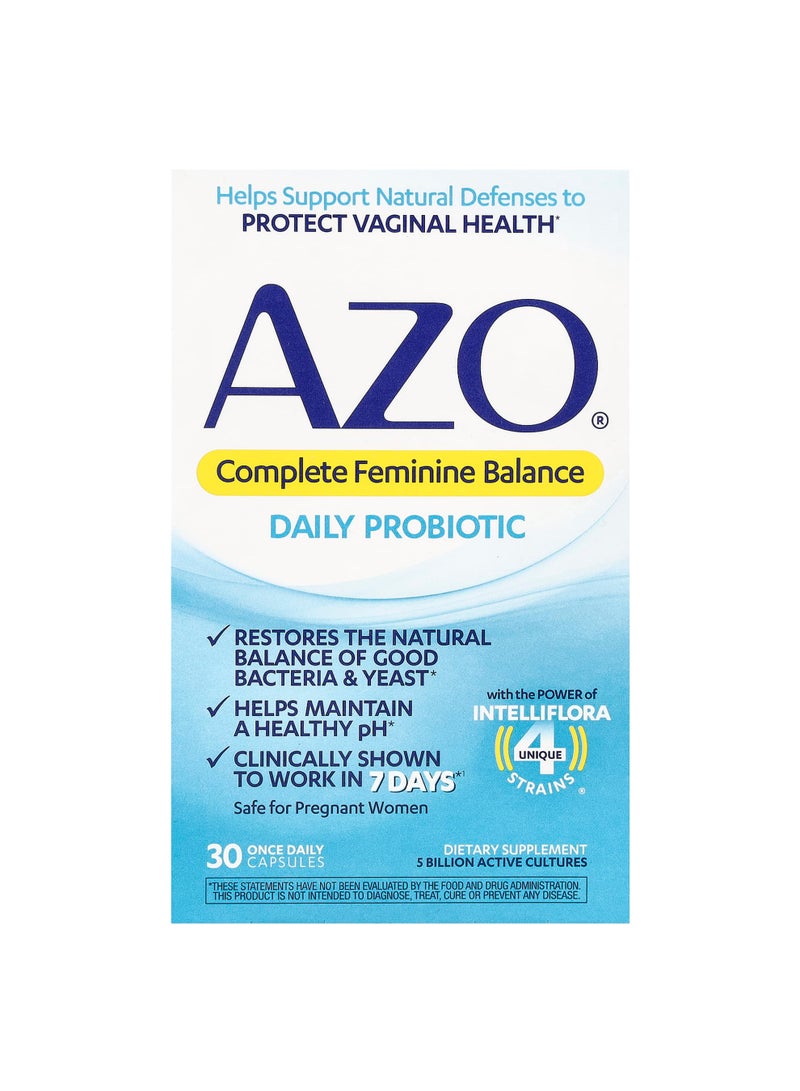 Complete Feminine Balance, Daily Probiotic, 5 Billion, 30 Once Daily Capsules
