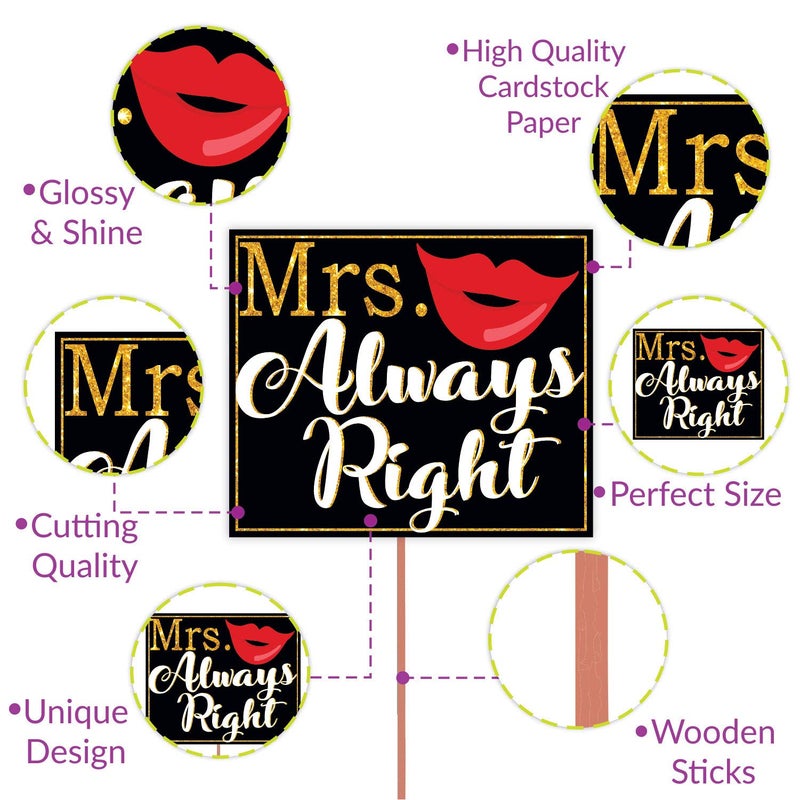 Wobbox 10th Anniversary Photo Booth Party Props DIY Kit, Golden Gliter & Black, Anniversary Party Decoration - Image 4