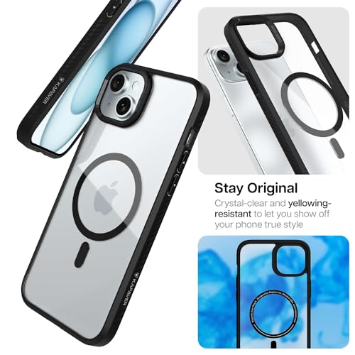 KAPAVER Mag-X Back Cover Case Compatible with iPhone 15 (TPU+PC) (Black) - Image 5