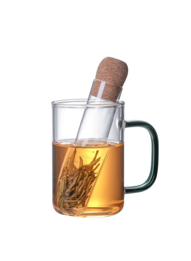 شخصية الزجاج واضح اختبار أنبوب أسلوب الشاي Infuses للسفر فضفاض كامينغ صغير الشاي المحمول مصفاة صانع الشاي - Image 3