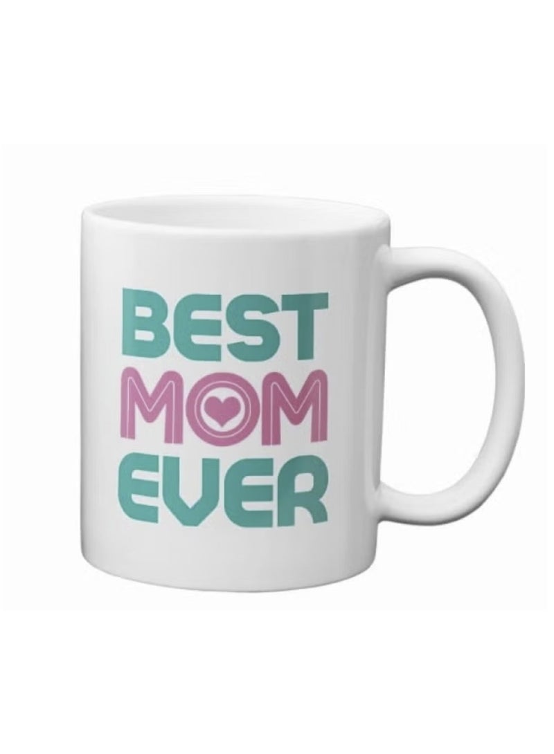 كافيه كوب سيراميك فريد للشاي أو القهوة مع اقتباس لأفضل أم على الإطلاق - Image 1