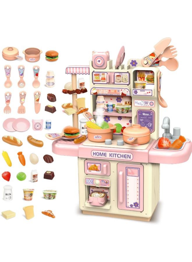 33-Piece Kids Play Kitchen Set with Sound & Lights - Image 1