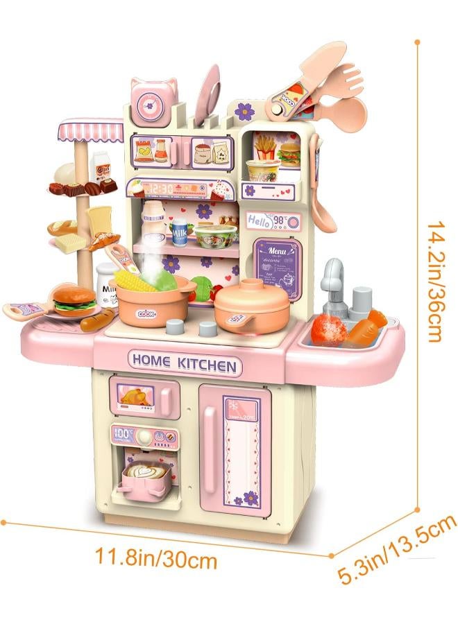 33-Piece Kids Play Kitchen Set with Sound & Lights - Image 2