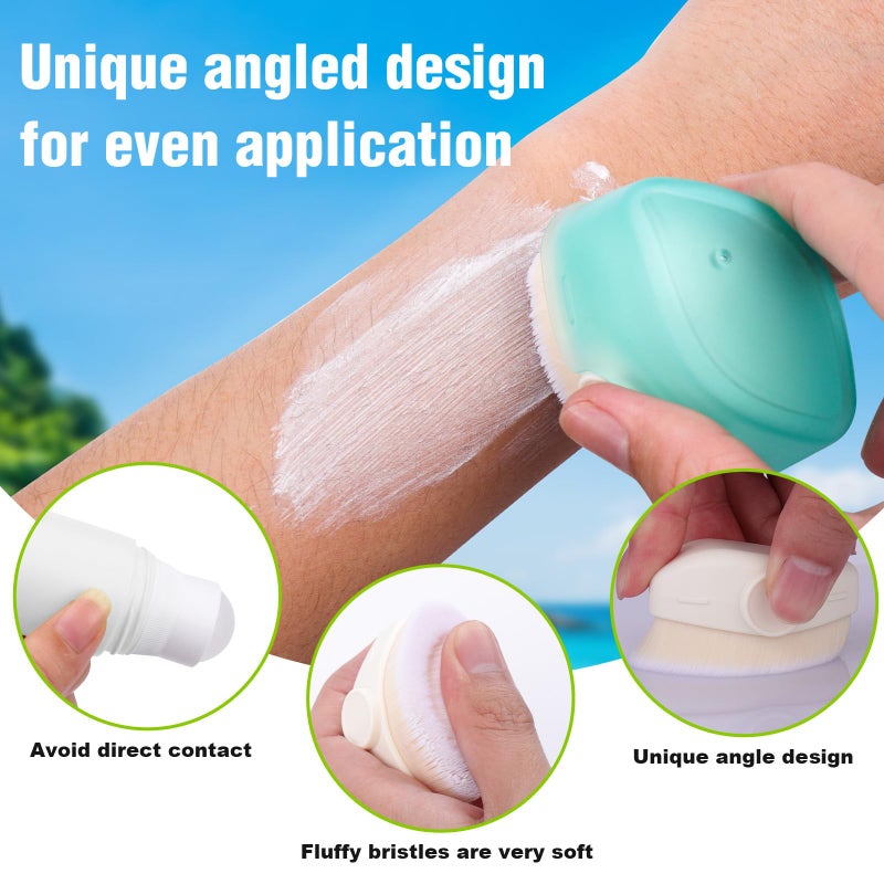 Mity rain Sunscreen Applicator for Kids, 3PCS Sunscreen Roller Bottle and Sunblock Buddy Brush Set, Buddies Sunscreen Applicator with Lid(2Roller+1Brush) - Image 5