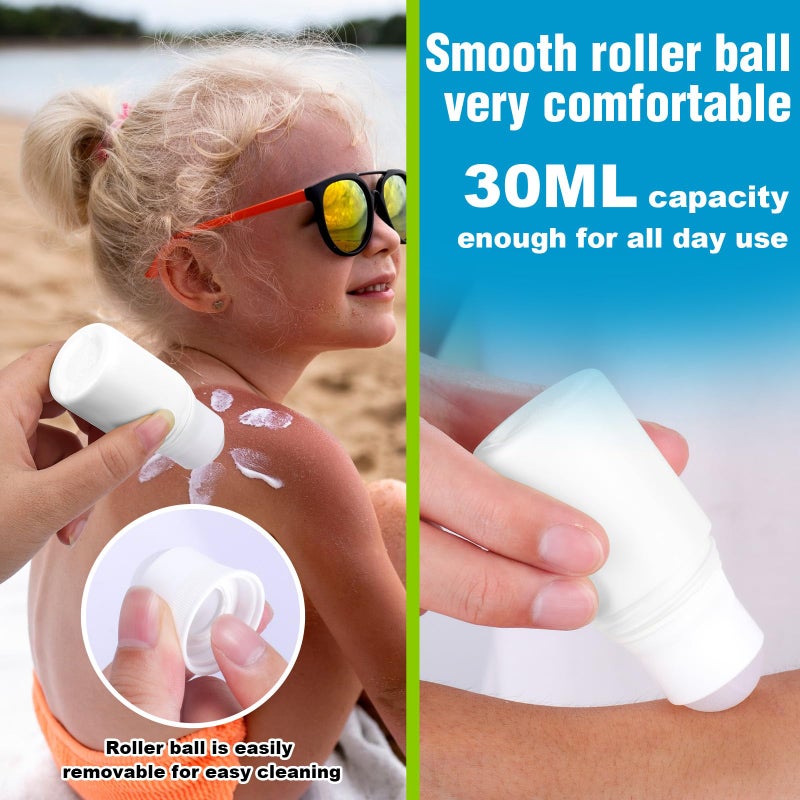 Mity rain Sunscreen Applicator for Kids, 3PCS Sunscreen Roller Bottle and Sunblock Buddy Brush Set, Buddies Sunscreen Applicator with Lid(2Roller+1Brush) - Image 2