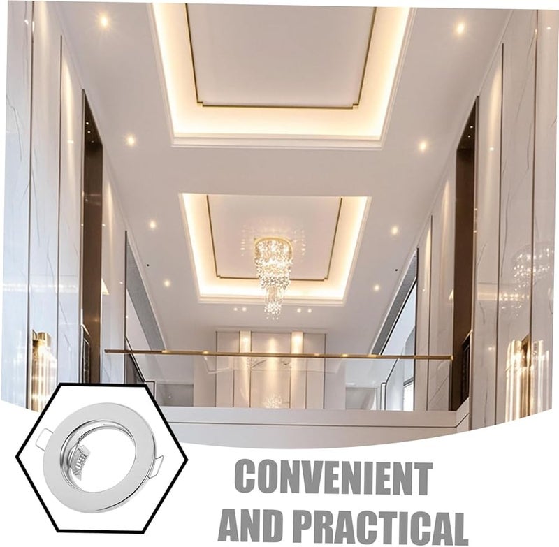Silver Recessed Light Trim Easy Installation Modern Aesthetic for Home Commercial Indoor Lighting - Image 4