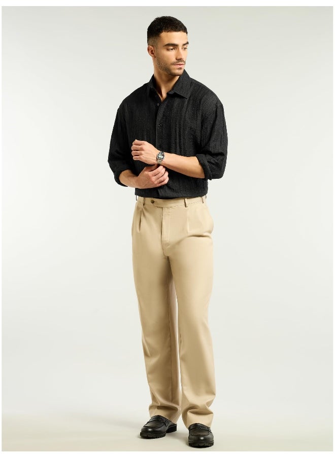 Beyoung Black Textured Jacquard Shirt  - Image 5