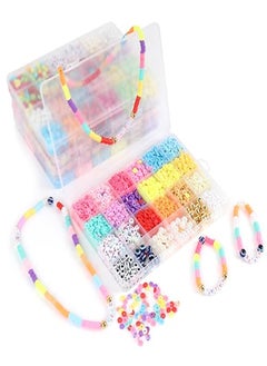 Generic Diy Bracelet Making Kit - 24 Colorful Beads, 10M Elastic Thread, Jute Bag, And Cutter - Gift For Girls Birthdays (Clay Beads 2),Multicolor  - Image 2