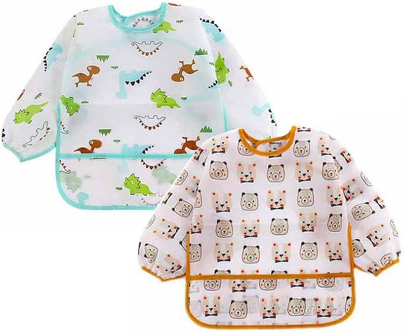Waterproof Stain Resistant Baby Bibs Set (2PCS) for 6-24 Months - Image 1
