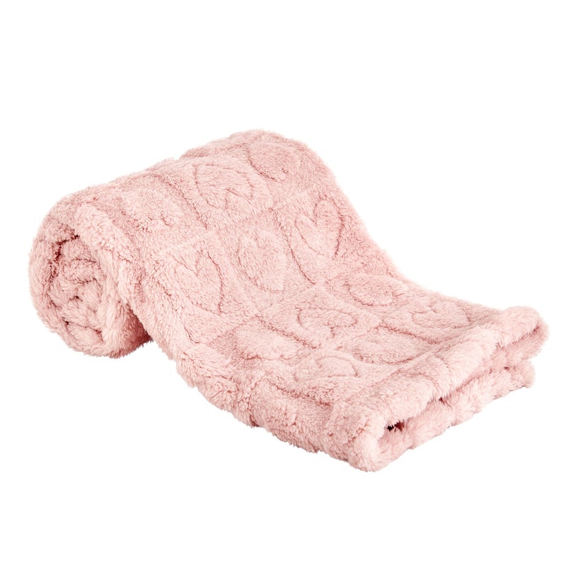 Yurhap Fleece Baby Blanket Heart Checkered Blanket, Ultra Soft Cozy Baby Blankets for Girls Boys, Fluffy Infant Toddler Newborn Receiving Blankets for Crib Stroller 30â€Ã—40â€ (Light Pink) - Image 1