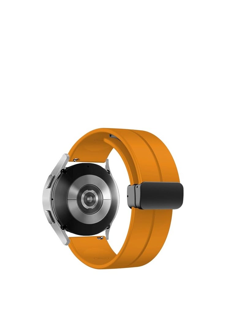 Unipha - 22mm Silicone Strap With Magnetic Folding Buckle For Samsung Gear S3 Watch 46mm - Yellow - Image 1