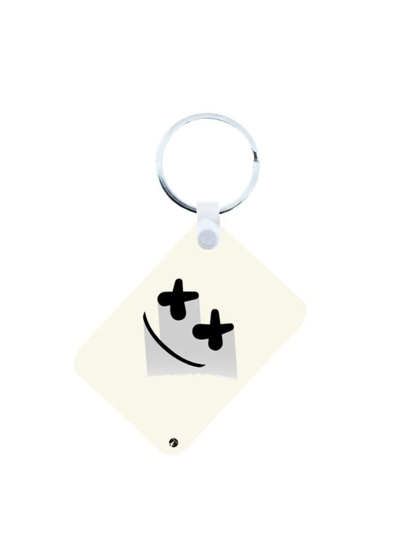 Marshmello Printed Keychain Beige/Black