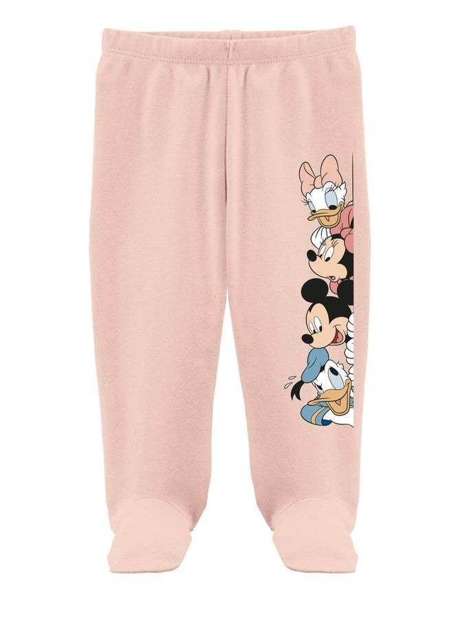 minicult Disney Mickey Mouse Footed Pajama Pants for Baby Boys and Girls(Blue c3)(Pack of 3)(12-18 Months) - Image 2