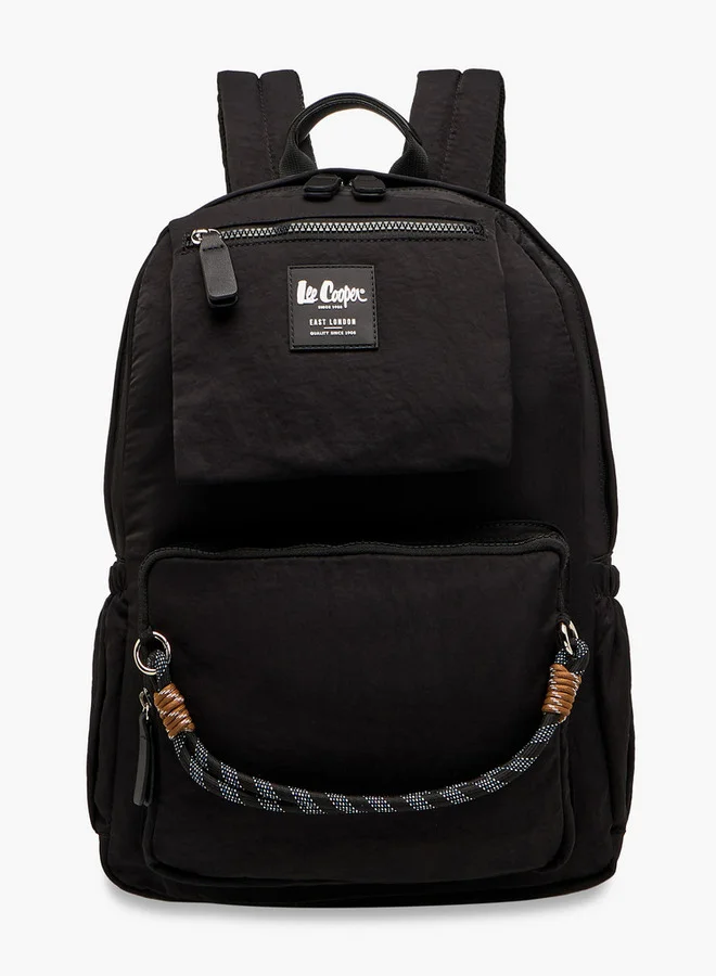 لي كوبر Rope Accent Backpack with Adjustable Shoulder Straps and Zip Closure - 13x30x40 cm