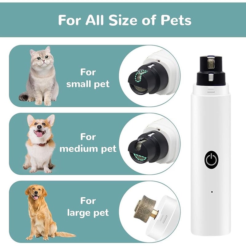 Fauppt Electric Dog Nail Grinder Pet Nail Trimmer,2025 Rechargeable Dog Nail Grinder Cat Nail Grinder,Dog Nail Trimmers and Clippers Kit for Small Large Dogs Cats Toenail Claw Grooming (Blue*) - Image 2