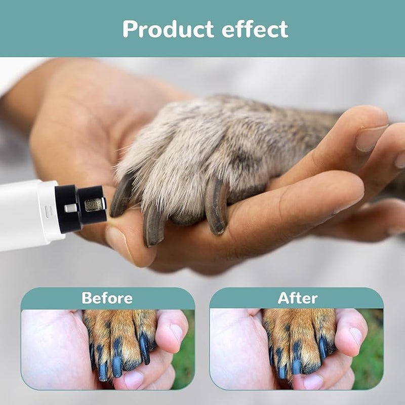 Fauppt Electric Dog Nail Grinder Pet Nail Trimmer,2025 Rechargeable Dog Nail Grinder Cat Nail Grinder,Dog Nail Trimmers and Clippers Kit for Small Large Dogs Cats Toenail Claw Grooming (Blue*) - Image 5