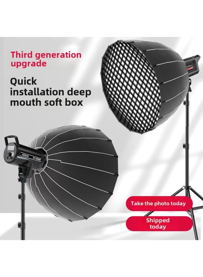 Live Room Professional Fill Light Anchor Beauty Soft Light Deep Mouth Parabolic Soft Light Box Film And Television Long Bright Light-Light Source Color:Metal Cob Model 60cm Deep Mouth Live Broadcast - Image 2