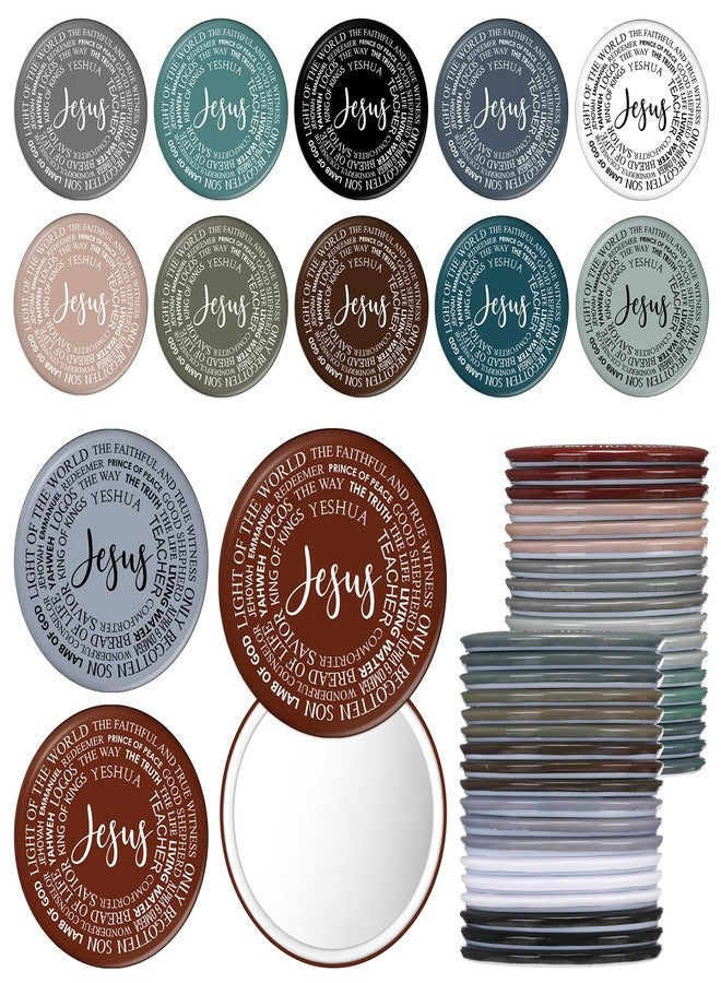 GlikCeil 36 Pcs Christian Compact Mirrors Bulk Religious Gifts for Women Pocket Jesus Mini Makeup Mirrors Christian Gifts for Women, Church Party Favors, Bible Study, Mother's Day - Image 1