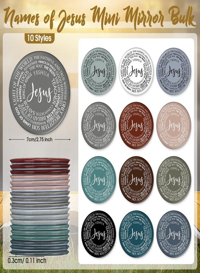 GlikCeil 36 Pcs Christian Compact Mirrors Bulk Religious Gifts for Women Pocket Jesus Mini Makeup Mirrors Christian Gifts for Women, Church Party Favors, Bible Study, Mother's Day - Image 2