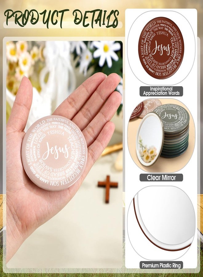 GlikCeil 36 Pcs Christian Compact Mirrors Bulk Religious Gifts for Women Pocket Jesus Mini Makeup Mirrors Christian Gifts for Women, Church Party Favors, Bible Study, Mother's Day - Image 3