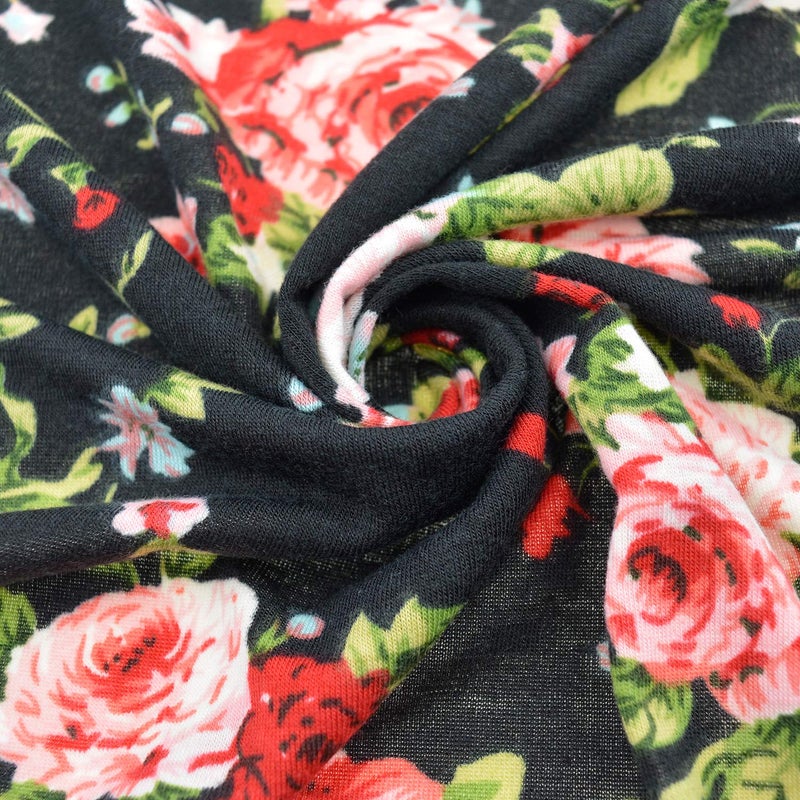 DRESHOW BQUBO 3 Sets Receiving Blanket with Headbands Newborn Baby Floral Printed Baby Shower Swaddle Gift - Image 5