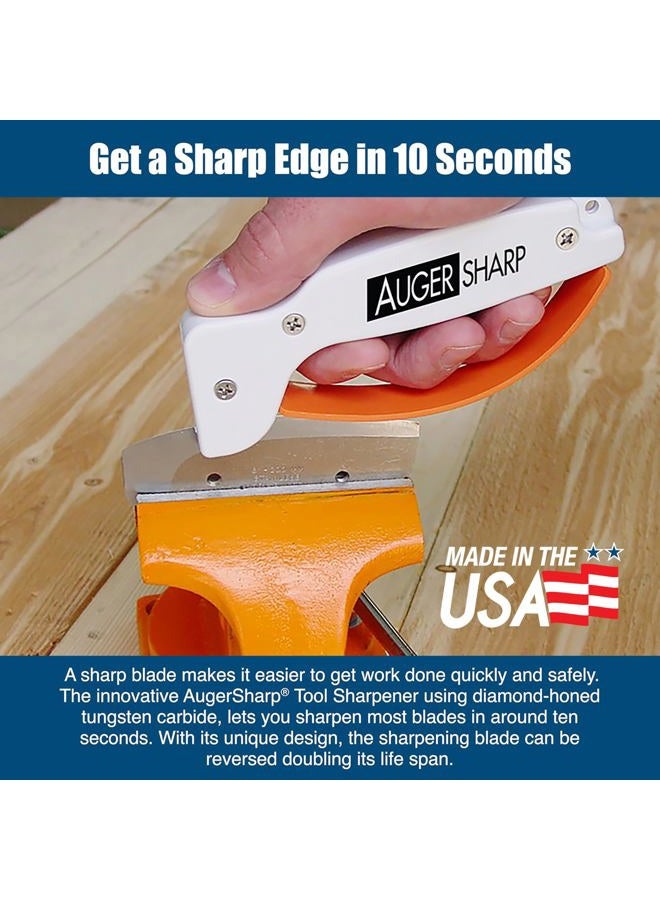 AccuSharp Knife & Ice Auger Tool Sharpener - Diamond-Honed Tungsten Carbide Rust-Free Blade Quickly Sharpens, Restores, Repairs & Hones Dull Ice Fishing Tool Blades - Image 4