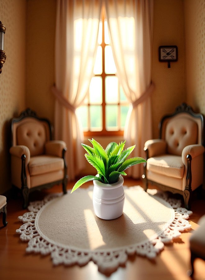 Tnyvm Miniature Plant Accessory, Green Potted Plant, 1:12 Scale, Suitable for Home and car Decoration - Image 5