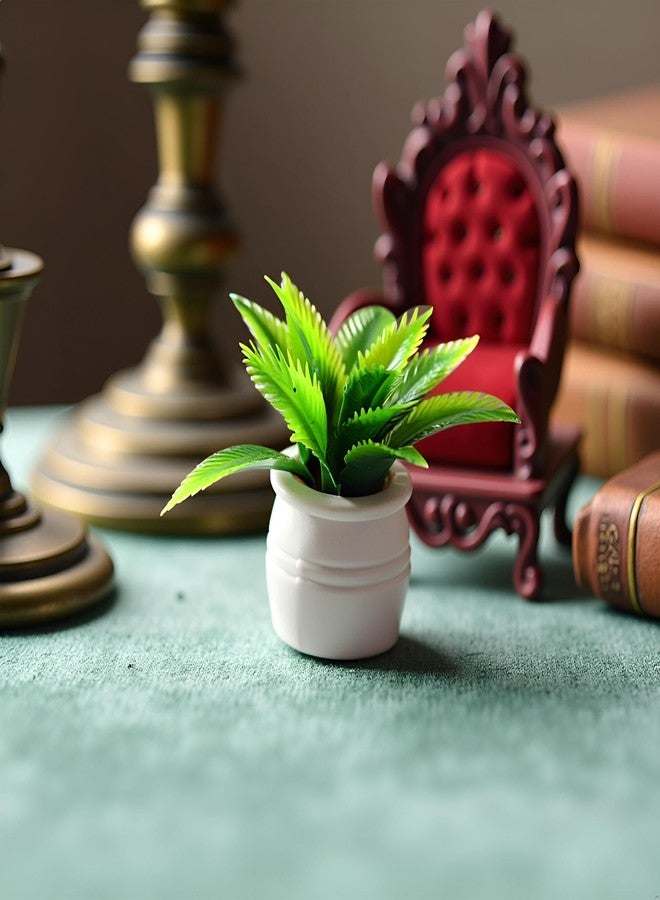 Tnyvm Miniature Plant Accessory, Green Potted Plant, 1:12 Scale, Suitable for Home and car Decoration - Image 4