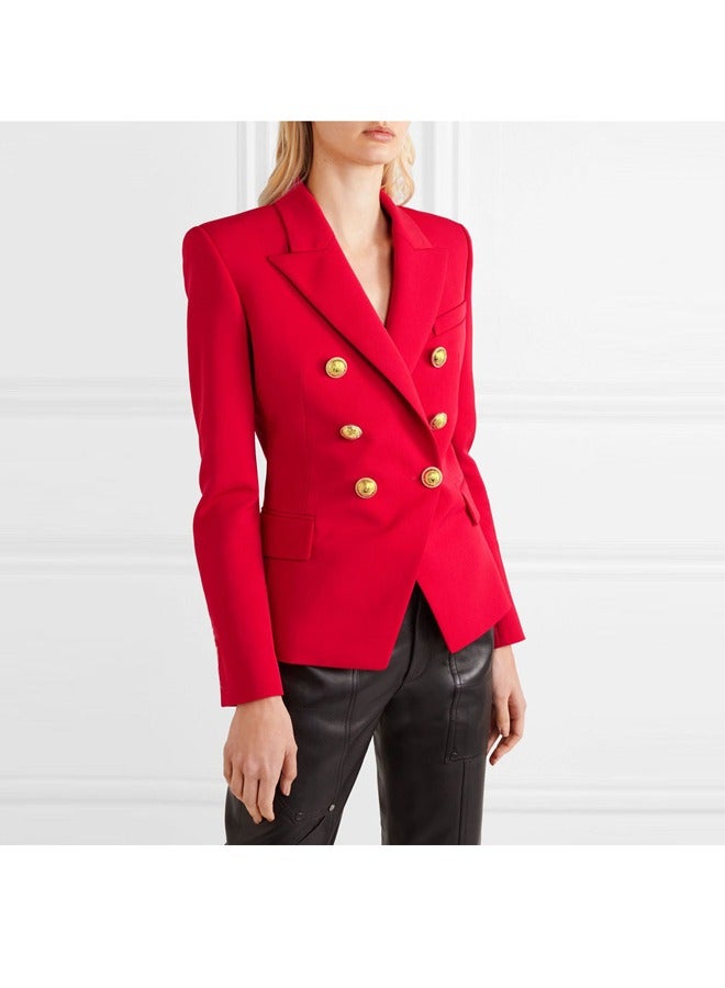 NIBEMINENT Women's Classic Short Suit Double Breasted Jacket  - Image 1