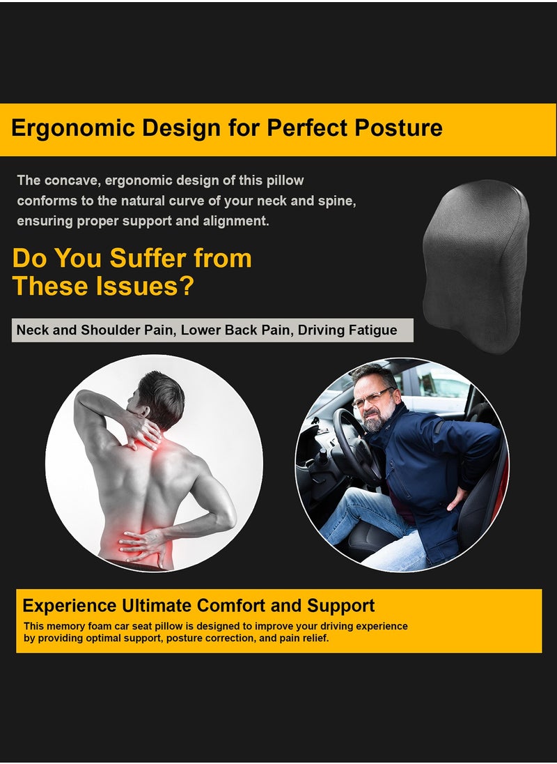 VEA VEA Car Neck Pillow - Memory Foam Headrest for Neck Pain Relief & Cervical Support  - Image 3