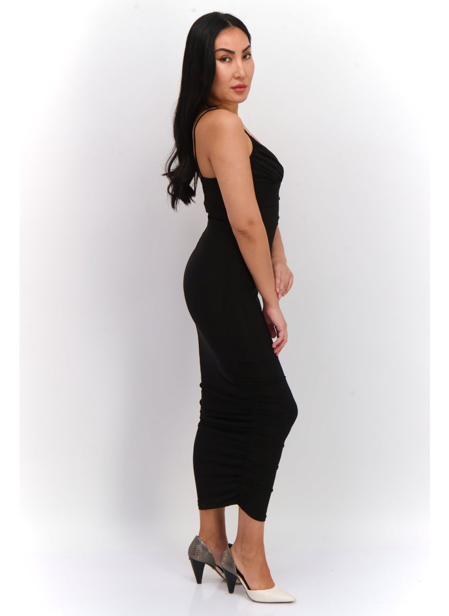 Ava + Esme - Women Plain Midi Dress, Black - Image 1