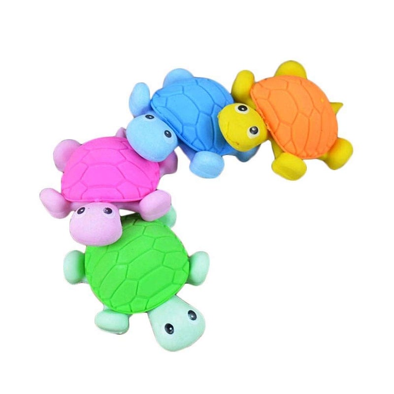 E Shopping ممحاة على شكل سلحفاة لطيفة للأطفال من E Shopping® هدية مثالية لعيد ميلاد الأطفال، عبوة من 12 (متعددة الألوان) - Image 3