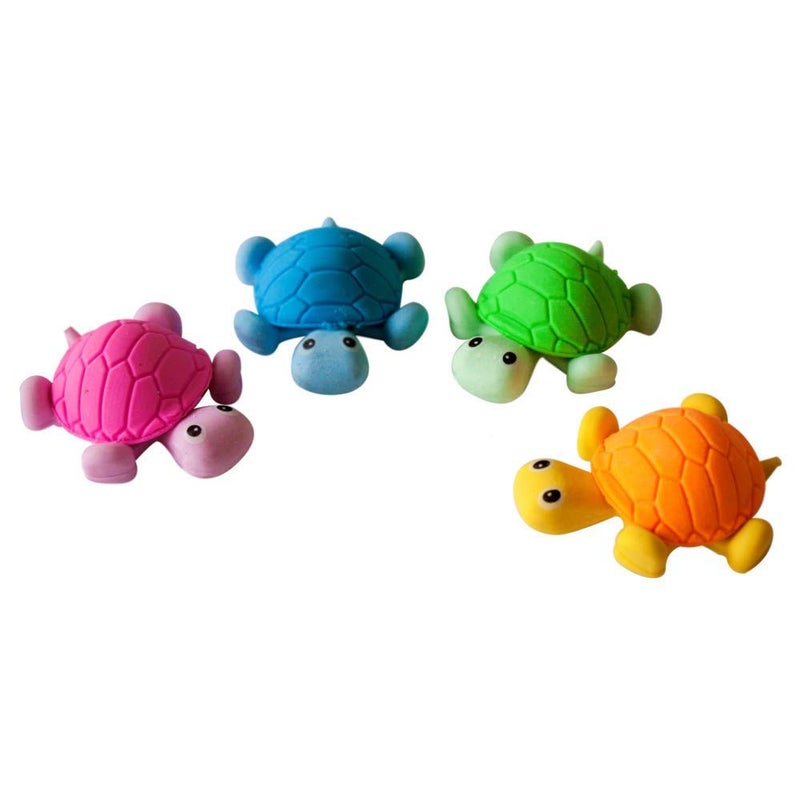 E Shopping ممحاة على شكل سلحفاة لطيفة للأطفال من E Shopping® هدية مثالية لعيد ميلاد الأطفال، عبوة من 12 (متعددة الألوان) - Image 4