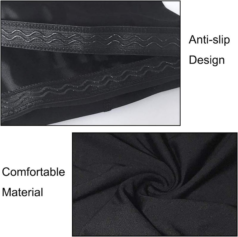 Luwint Long Leg Sleeves for Kids Comfortable Non-Slip UV Protection Thigh Calf Brace Support for Basketball Running Cycling, 1 Pair (Black S) - Image 3