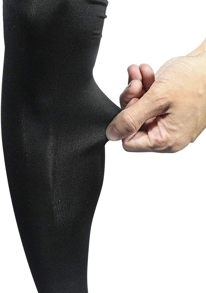 Luwint Long Leg Sleeves for Kids Comfortable Non-Slip UV Protection Thigh Calf Brace Support for Basketball Running Cycling, 1 Pair (Black S) - Image 4